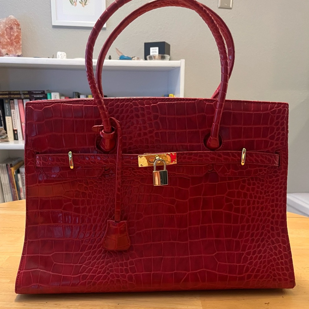 Birkin inspired croc beach bag